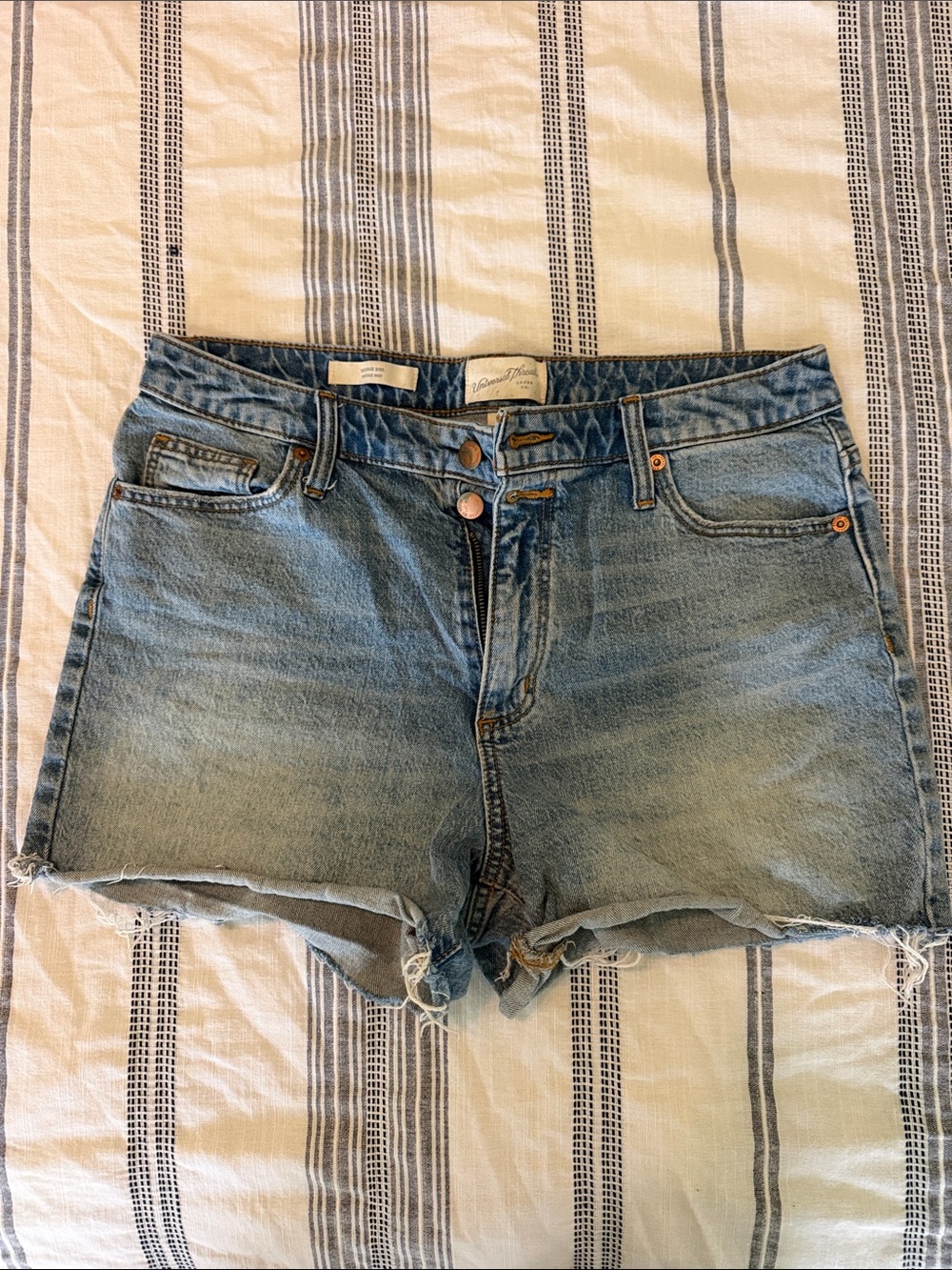 Universal Thread Light Blue Vintage Midi Denim Cutoff Shorts